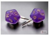Örhänge: Stud - Borealis Royal Purple/Gold Mini-Poly D20 (Par)