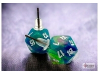 Örhänge: Stud - Festive Waterlily/White Mini-Poly D20 (Par)