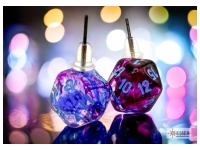 Örhänge: Stud - Nebula Nocturnal/Blue Mini-Poly D20 (Par)
