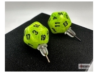 Örhänge: Stud - Vortex Bright Green/Black Mini-Poly D20 (Par)