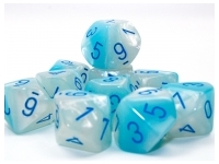 Gemini - Pearl Turquoise-White/Blue - d10, 10 st