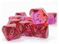 Translucent Gemini - Red-Violet/Gold - d10, 10 st