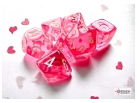 Translucent - Pink/White - Mini-Polyhedral Dice set