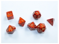 Scarab - Scarlet/Gold - Mini-Polyhedral Dice set