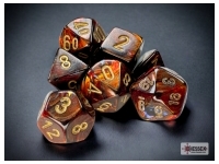 Scarab Mini-Polyhedral Blue Blood/Gold 7-Die Set