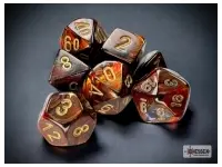 Scarab Mini-Polyhedral Blue Blood/Gold 7-Die Set
