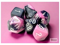 Gemini Mini-Polyhedral Black-Pink/White 7-Die Set