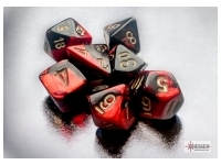 Gemini Mini-Polyhedral Black-Red/Gold 7-Die Set