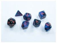 Gemini Mini-Polyhedral Black-Starlight/Red 7-Die Set