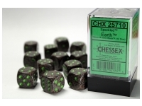 Speckled: Earth - d6, 12 st (16 mm, prickar)