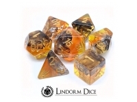 Lindorm: Sea Shanty - A Health Dice Set (Smoke-Orange Liquid/Gold)