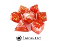 Lindorm: Witch Brew - Fools Blood Dice Set (Red-White/Gold)
