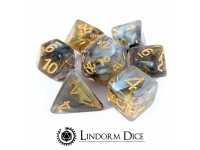 Lindorm: Witch Brew - Crow's Feather Dice Set (Black-Gold/Gold)