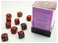 Gemini - Purple-Red/Gold - d6, 36 st (12 mm, prickar)