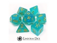 Lindorm: Sea Shanty - My Mother Told Dice Set (Teal-Aqua/Gold)