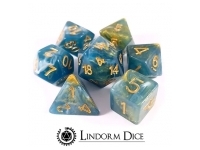 Lindorm: Witch Brew - Serpent Salt Dice Set (Turquoise-Gold/Gold)