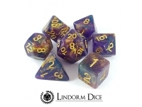 Lindorm: Witch Brew - Mimic's Tongue Dice Set (Purple-Gold/Gold)