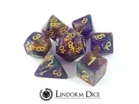 Lindorm: Witch Brew - Mimic's Tongue Dice Set (Purple-Gold/Gold)