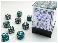 Gemini - Steel-Teal/White - d6, 36 st (12 mm, prickar)