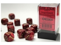 Vortex - Burgundy/Gold - d6, 12 st (16 mm, prickar)