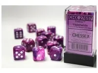 Festive - Violet/White - d6, 12 st (16 mm, prickar)