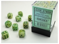 Marble - Green/Dark Green - d6, 36 st (12 mm, prickar)