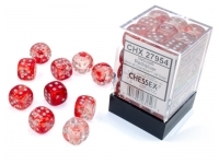 Nebula - Red/Silver (Luminary) - d6, 36 st (12 mm, prickar)