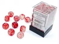 Nebula - Red/Silver (Luminary) - d6, 36 st (12 mm, prickar)