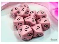 Opaque - Pastel Pink/Black - d10, 10 st