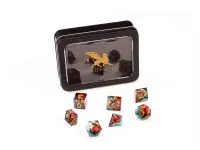 Greifenfels: Razor Series - Red Dragon Eye - Blue/Gold - Dice Set