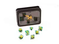 Greifenfels: Razor Series - Emerald Dragon Eye - Clear/Gold - Dice Set