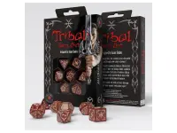 Dice Set - Tribal, Shimmering red & Beige