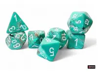 Marble - Oxi-Copper/White Mega-hedral Dice Set