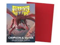 Dragon Shield: Matte Dual Crimson & Silver (63 x 88 mm) - 100 st