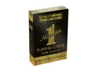 Waddingtons: Plastic Playing Cards - Black and Gold (Spelkort)