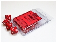 Opaque - Red/White - d10, 10 st