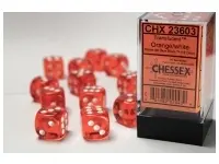 Translucent - Orange - d6, 12 st (16 mm, prickar)