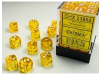 Translucent - Yellow - d6, 36 st (12 mm, prickar)